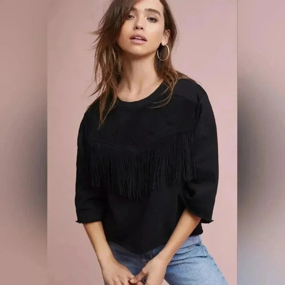 Current/Elliott Sweaters - Current/Elliott - The Suede Fray Popover Top
